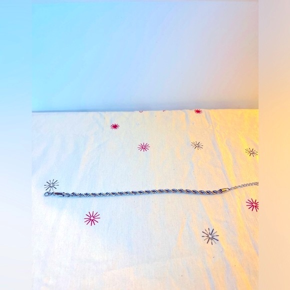 Water Resistant Silver Rope Chain Anklet *NEW* - Picture 3 of 5